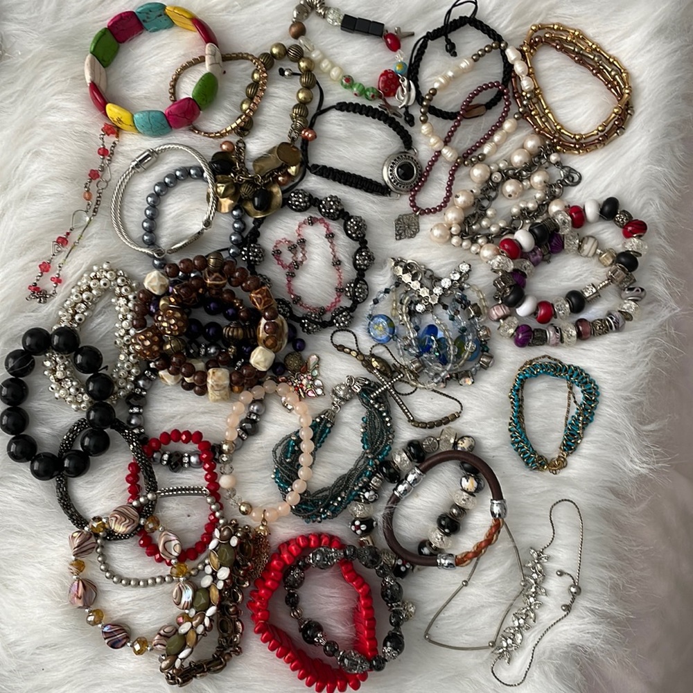 Large lot of vintage bracelets